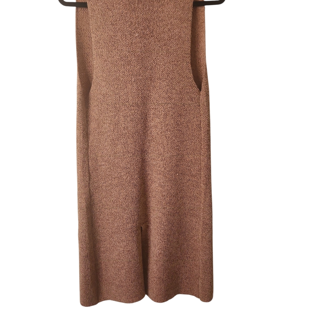 NWOT Love Tree Women's Mauve/Oatmeal Open Front Sleeveless Duster Size S - Picture 5 of 8